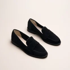 Mocassins NOIR Femme CUIR Motif Uni A Enfiler