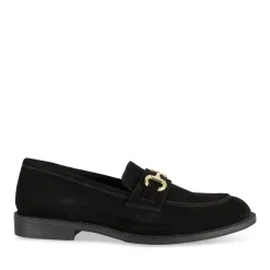 Mocassins NOIR Femme CUIR Motif Uni A Enfiler