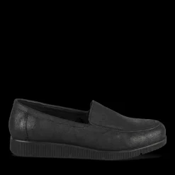 Mocassins NOIR Femme CUIR Motif Uni A Enfiler