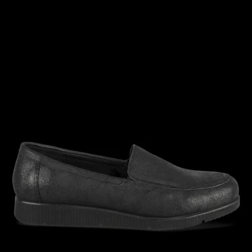 Mocassins NOIR Femme CUIR Motif Uni A Enfiler