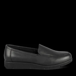 Mocassins NOIR Femme CUIR Motif Uni A Enfiler
