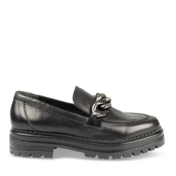Mocassins NOIR Femme CUIR Motif Uni A Enfiler