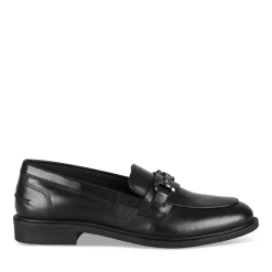 Mocassins NOIR Femme CUIR Motif Uni A Enfiler