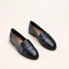 Mocassins NOIR Femme CUIR Motif Uni A Enfiler