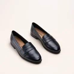 Mocassins NOIR Femme CUIR Motif Uni A Enfiler