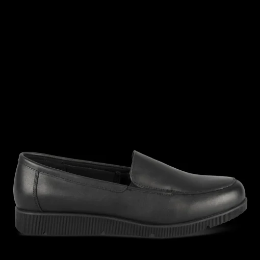 Mocassins NOIR Femme CUIR Motif Uni A Enfiler