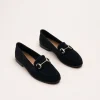 Mocassins NOIR Femme CUIR Motif Chaîne A Enfiler