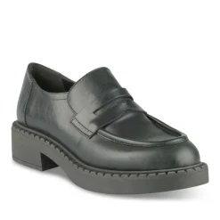 Mocassins NOIR Femme CUIR Motif Uni A Enfiler