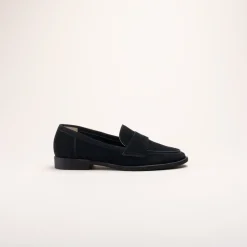 Mocassins NOIR Femme CUIR Motif Uni A Enfiler