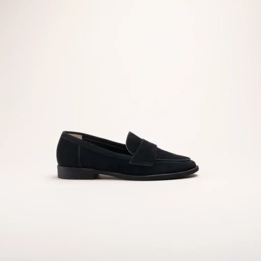 Mocassins NOIR Femme CUIR Motif Uni A Enfiler