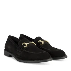 Mocassins NOIR Femme CUIR Motif Uni A Enfiler