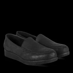Mocassins NOIR Femme CUIR Motif Uni A Enfiler