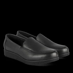 Mocassins NOIR Femme CUIR Motif Uni A Enfiler