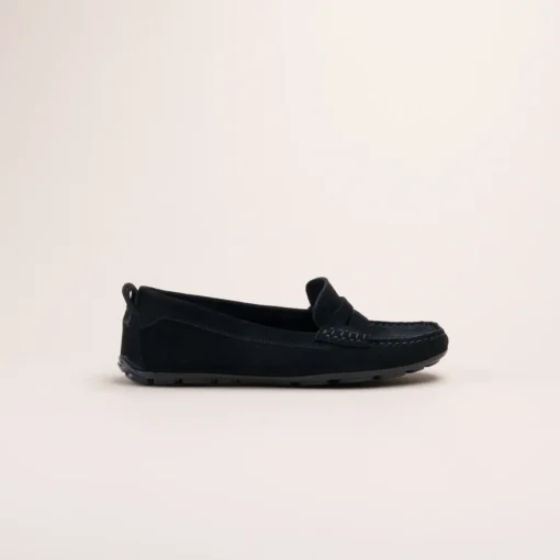 Mocassins NOIR Femme CUIR Motif Uni A Enfiler