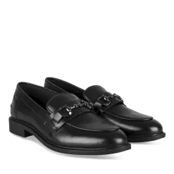 Mocassins NOIR Femme CUIR Motif Uni A Enfiler