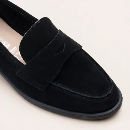 Mocassins NOIR Femme CUIR Motif Uni A Enfiler