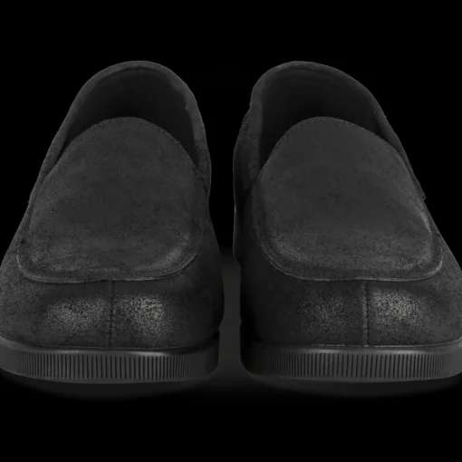 Mocassins NOIR Femme CUIR Motif Uni A Enfiler