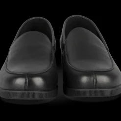 Mocassins NOIR Femme CUIR Motif Uni A Enfiler