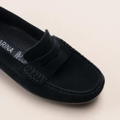 Mocassins NOIR Femme CUIR Motif Uni A Enfiler