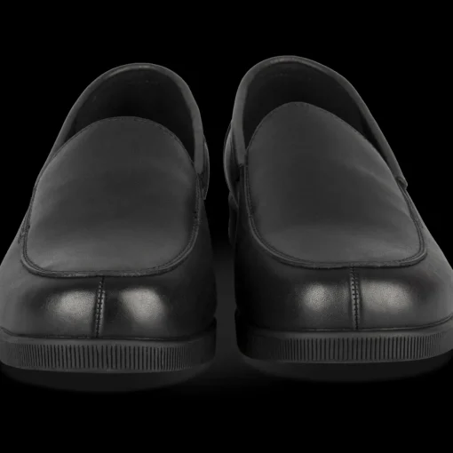 Mocassins NOIR Femme CUIR Motif Uni A Enfiler