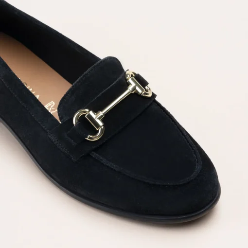 Mocassins NOIR Femme CUIR Motif Chaîne A Enfiler