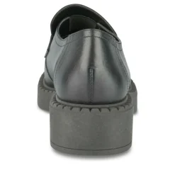 Mocassins NOIR Femme CUIR Motif Uni A Enfiler