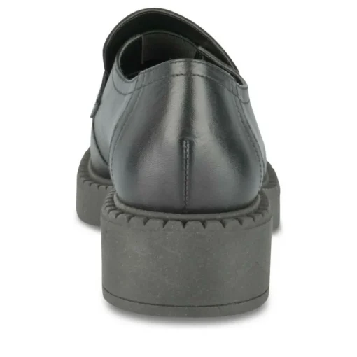 Mocassins NOIR Femme CUIR Motif Uni A Enfiler