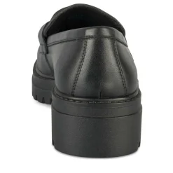 Mocassins NOIR Femme CUIR Motif Chaîne A Enfiler