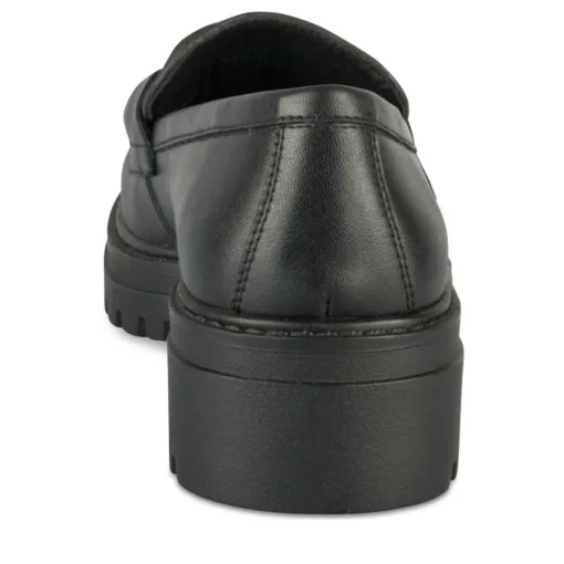 Mocassins NOIR Femme CUIR Motif Chaîne A Enfiler