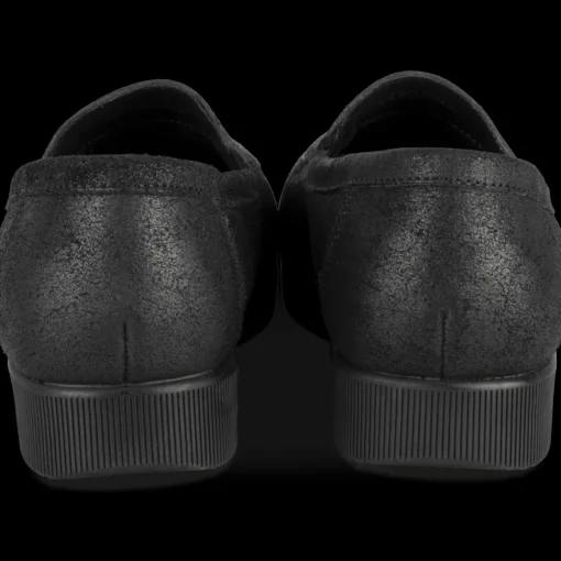 Mocassins NOIR Femme CUIR Motif Uni A Enfiler