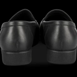 Mocassins NOIR Femme CUIR Motif Uni A Enfiler