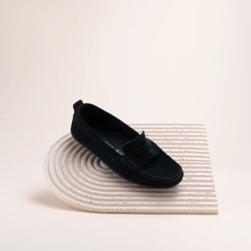 Mocassins NOIR Femme CUIR Motif Uni A Enfiler