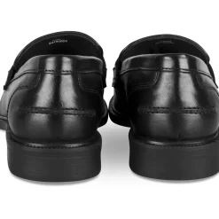 Mocassins NOIR Femme CUIR Motif Uni A Enfiler