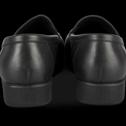 Mocassins NOIR Femme CUIR Motif Uni A Enfiler