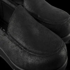 Mocassins NOIR Femme CUIR Motif Uni A Enfiler