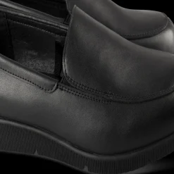 Mocassins NOIR Femme CUIR Motif Uni A Enfiler