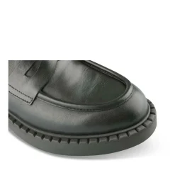 Mocassins NOIR Femme CUIR Motif Uni A Enfiler