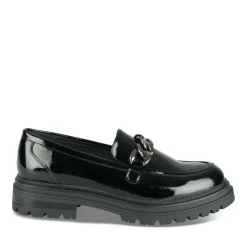 Mocassins NOIR Femme Motif Chaîne A Enfiler