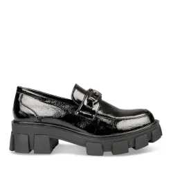 Mocassins NOIR Femme Motif Vernis A Enfiler