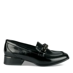 Mocassins NOIR Femme Motif Chaîne A Enfiler
