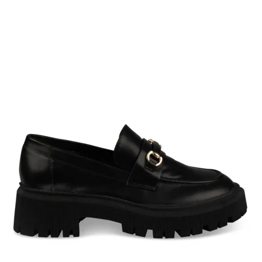 Mocassins NOIR Femme Motif Uni A Enfiler