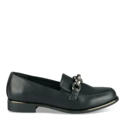 Mocassins NOIR Femme Motif Chaîne A Enfiler