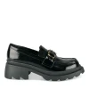 Mocassins NOIR Femme Motif Chaîne A Enfiler