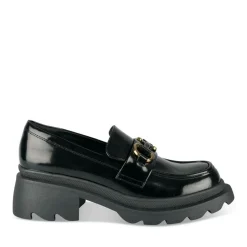 Mocassins NOIR Femme Motif Chaîne A Enfiler