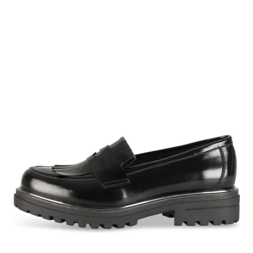 Mocassins NOIR Femme Motif Uni A Enfiler