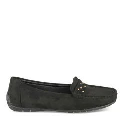 Mocassins NOIR Femme Motif Uni A Enfiler
