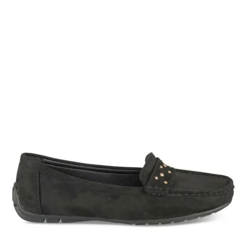 Mocassins NOIR Femme Motif Uni A Enfiler