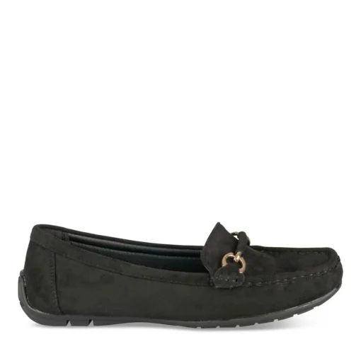 Mocassins NOIR Femme Motif Uni A Enfiler