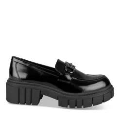 Mocassins NOIR Femme Motif Chaîne A Enfiler