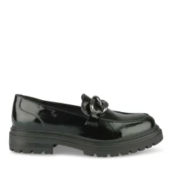 Mocassins NOIR Femme Motif Chaîne A Enfiler
